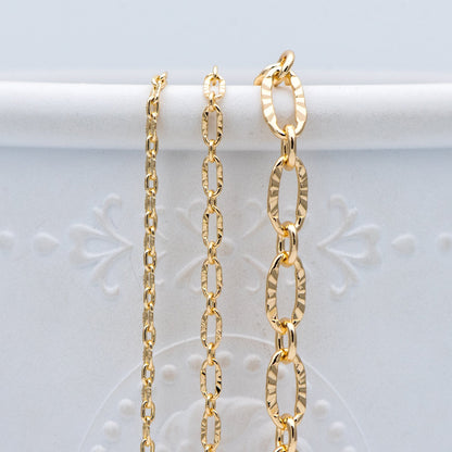 Gold plated Brass Cable Chains, 2/ 2.5 / 3.4 /4.8mm, DIY Necklace Components Wholesale, (#LK-289)/ 1 Meter=3.3 ft