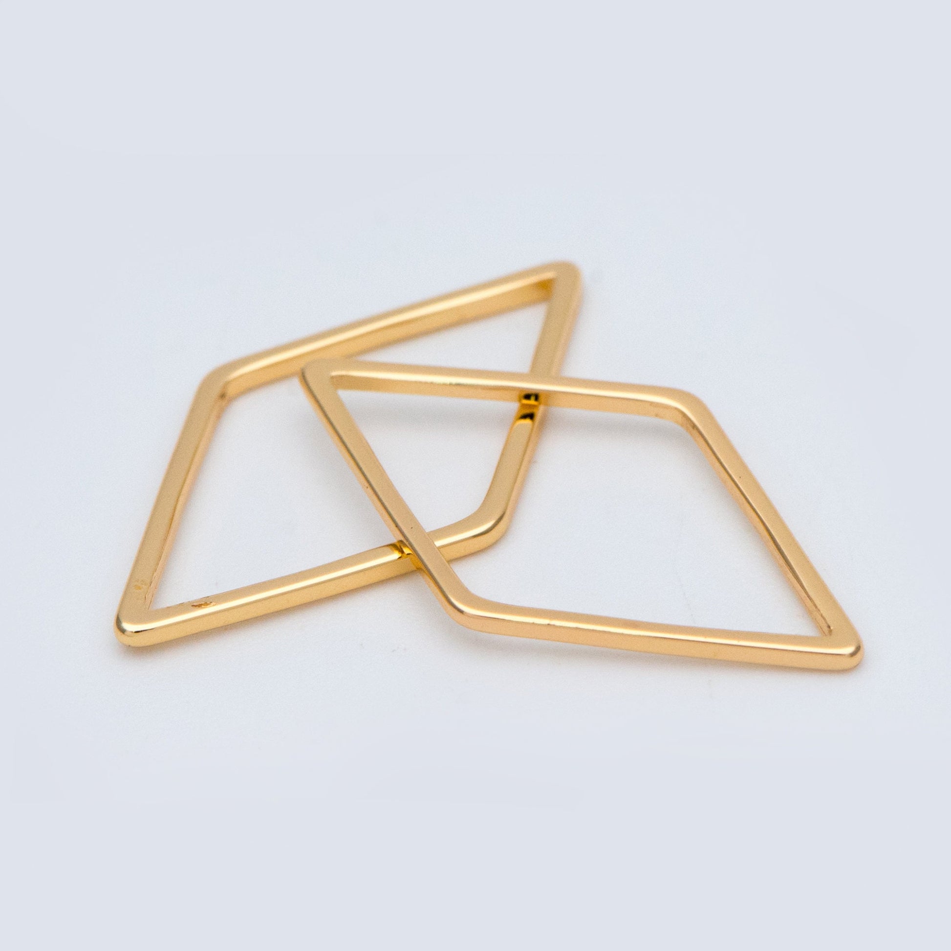 10pcs Rhombus Link Charms 16x9mm, Gold/ Silver tone Geometric Hoops, Rhombus Connector Pendants (GB-2258)