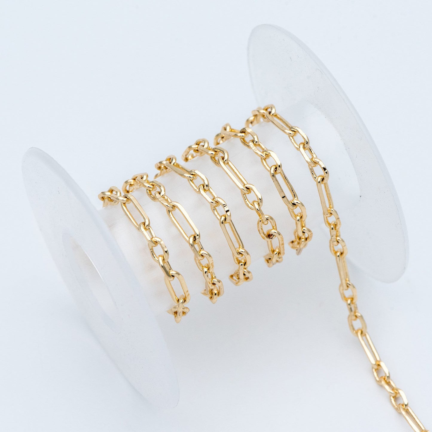 Gold Oval Link Chains 2.2/ 3.2/ 3.6mm, 18K Gold plated Brass, Color Not Easily Tarnish (#LK-275)/ 1 Meter=3.3 ft