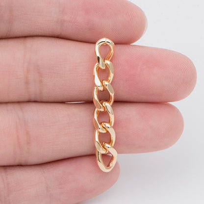 10pcs Chain Link Earring Studs, 18K Gold plated Brass, Geometric Ear Post Findings Wholesale (GB-778)