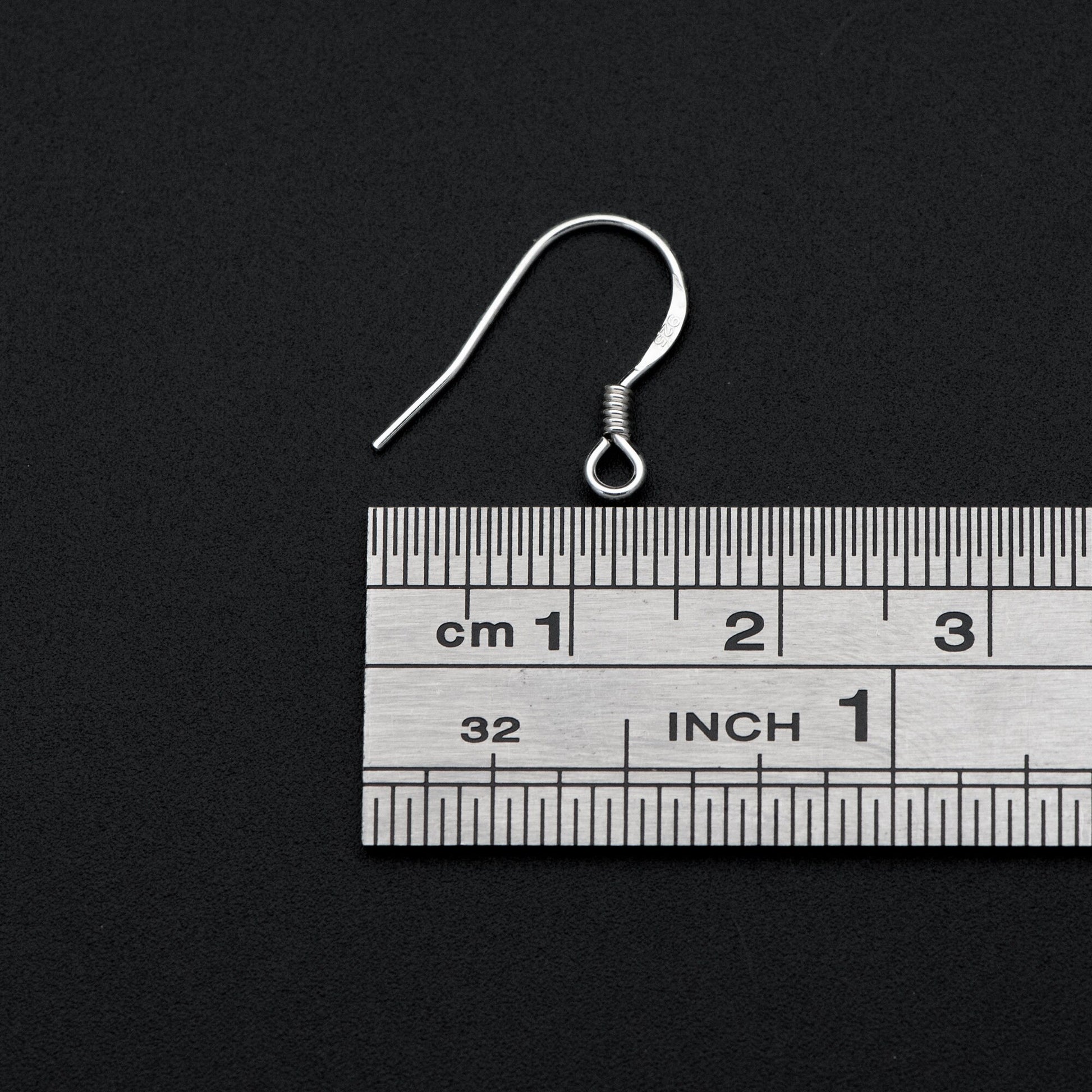 10pcs Sterling Silver Earring Hooks 15mm, Gold/ Rhodium plated .925 Silver Earwires Wholesale (CY-003)