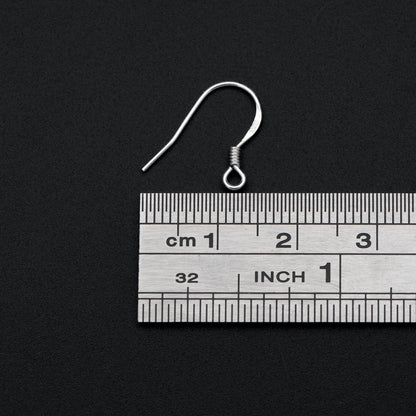 10pcs Sterling Silver Earring Hooks 15mm, Gold/ Rhodium plated .925 Silver Earwires Wholesale (CY-003)