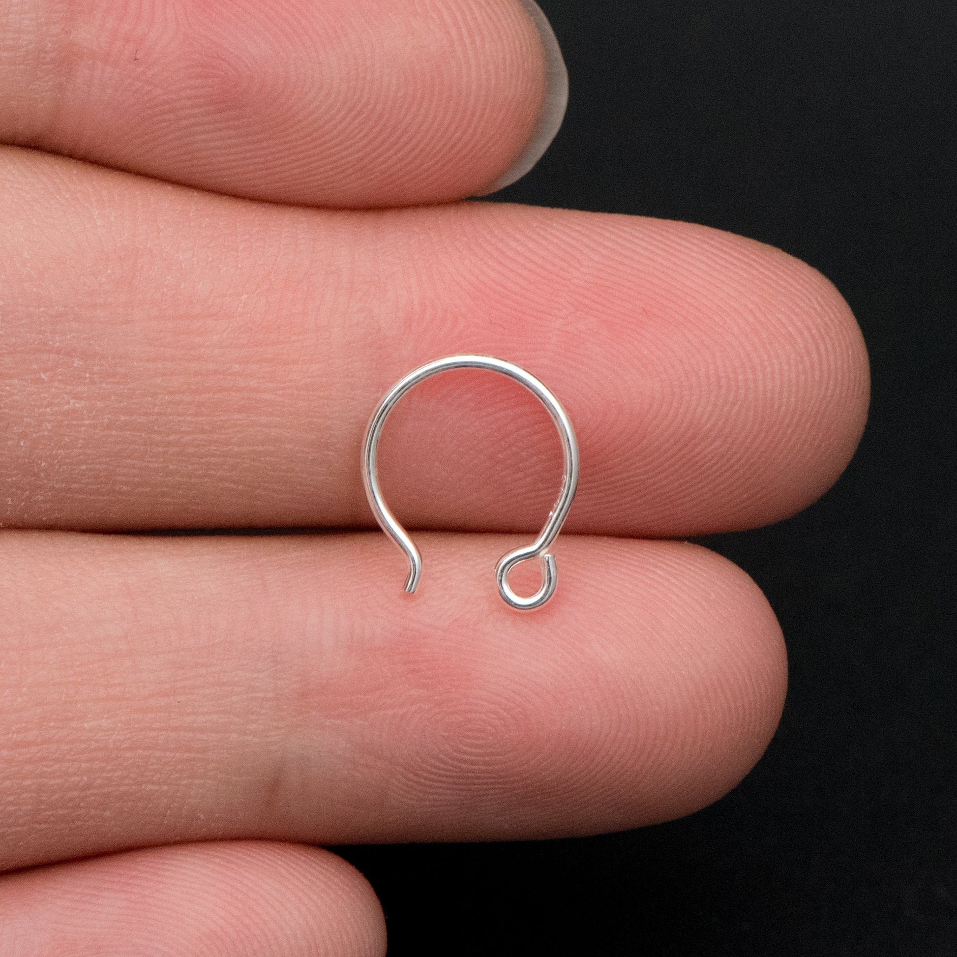 10pcs Sterling Silver Earring Hooks, .925 Silver Round Earwires 12x10mm (CY-016)