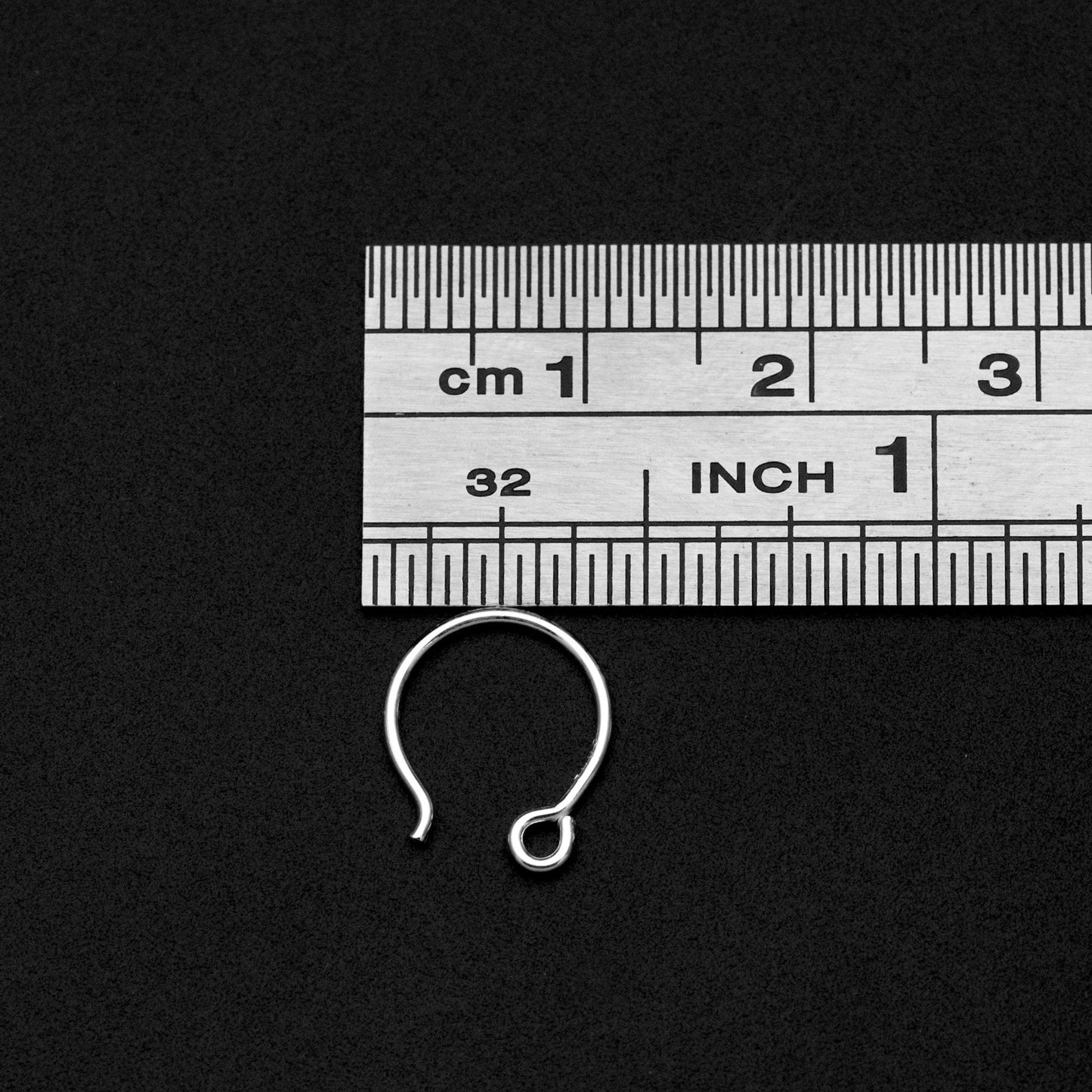 10pcs Sterling Silver Earring Hooks, .925 Silver Round Earwires 12x10mm (CY-016)