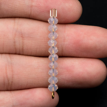 145pcs Crystal Glass Faceted Rondelle Glass Beads 3x4mm, Opal Grey / (BZ04-177)