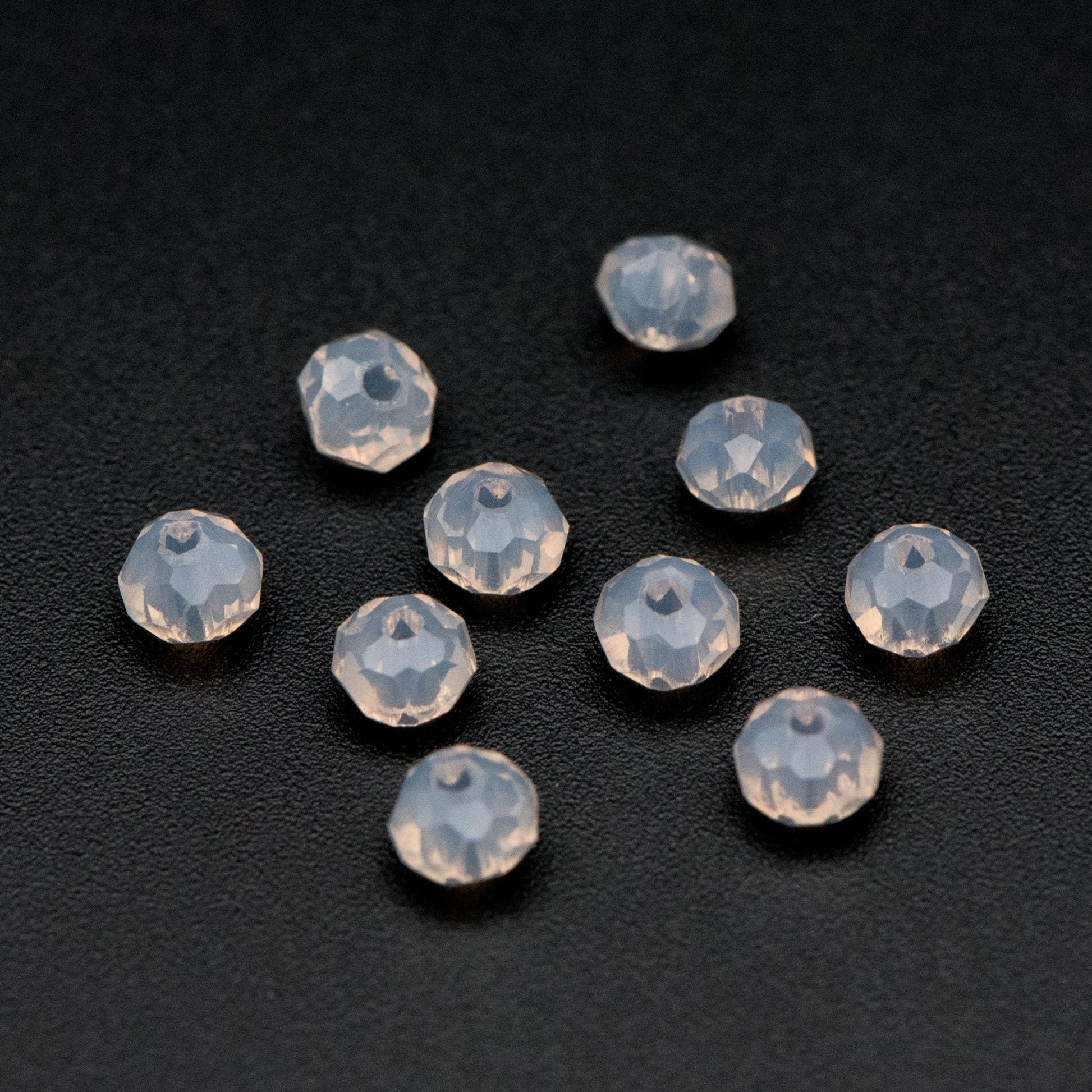 145pcs Crystal Glass Faceted Rondelle Glass Beads 3x4mm, Opal Grey / (BZ04-177)