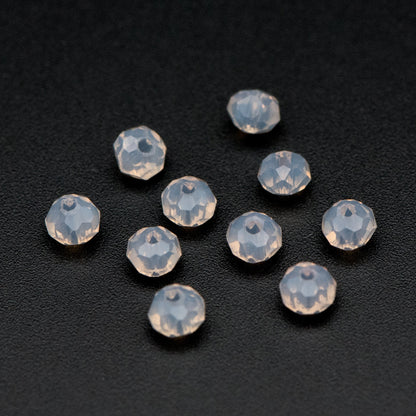 145pcs Crystal Glass Faceted Rondelle Glass Beads 3x4mm, Opal Grey / (BZ04-177)