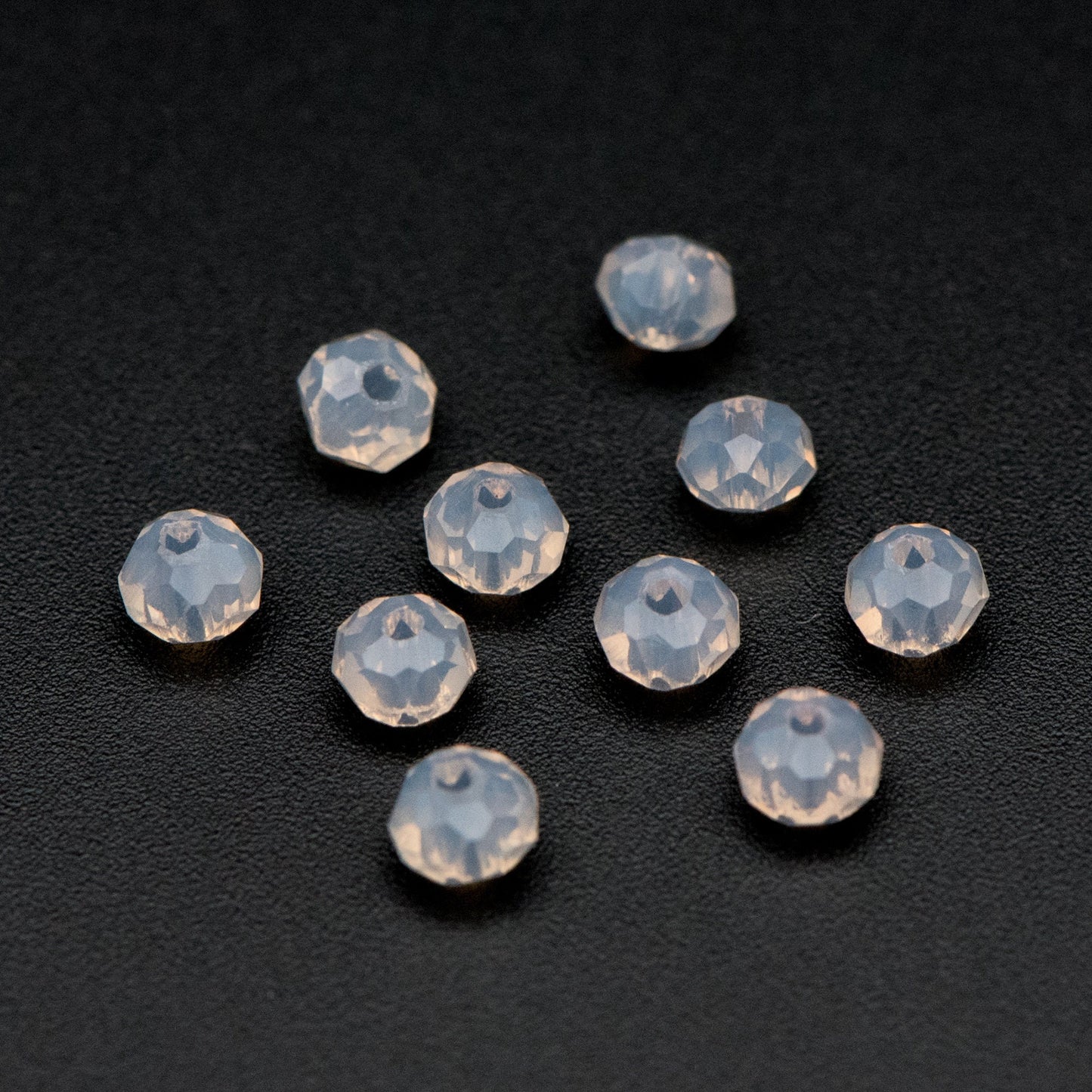 145pcs Crystal Glass Faceted Rondelle Glass Beads 3x4mm, Opal Grey / (BZ04-177)