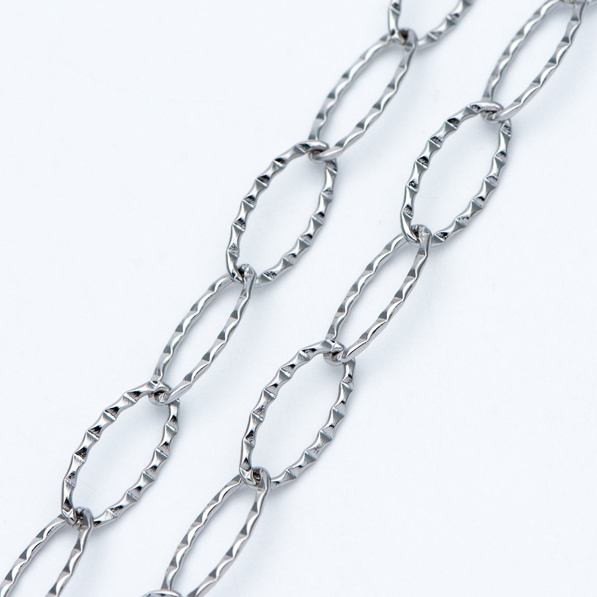 Stainless Steel Long Oval Chains, Silver tone Link 15x7mm, Craft DIY Chain Findings Wholesale (#LK-300)/ 1 Meter=3.3 ft