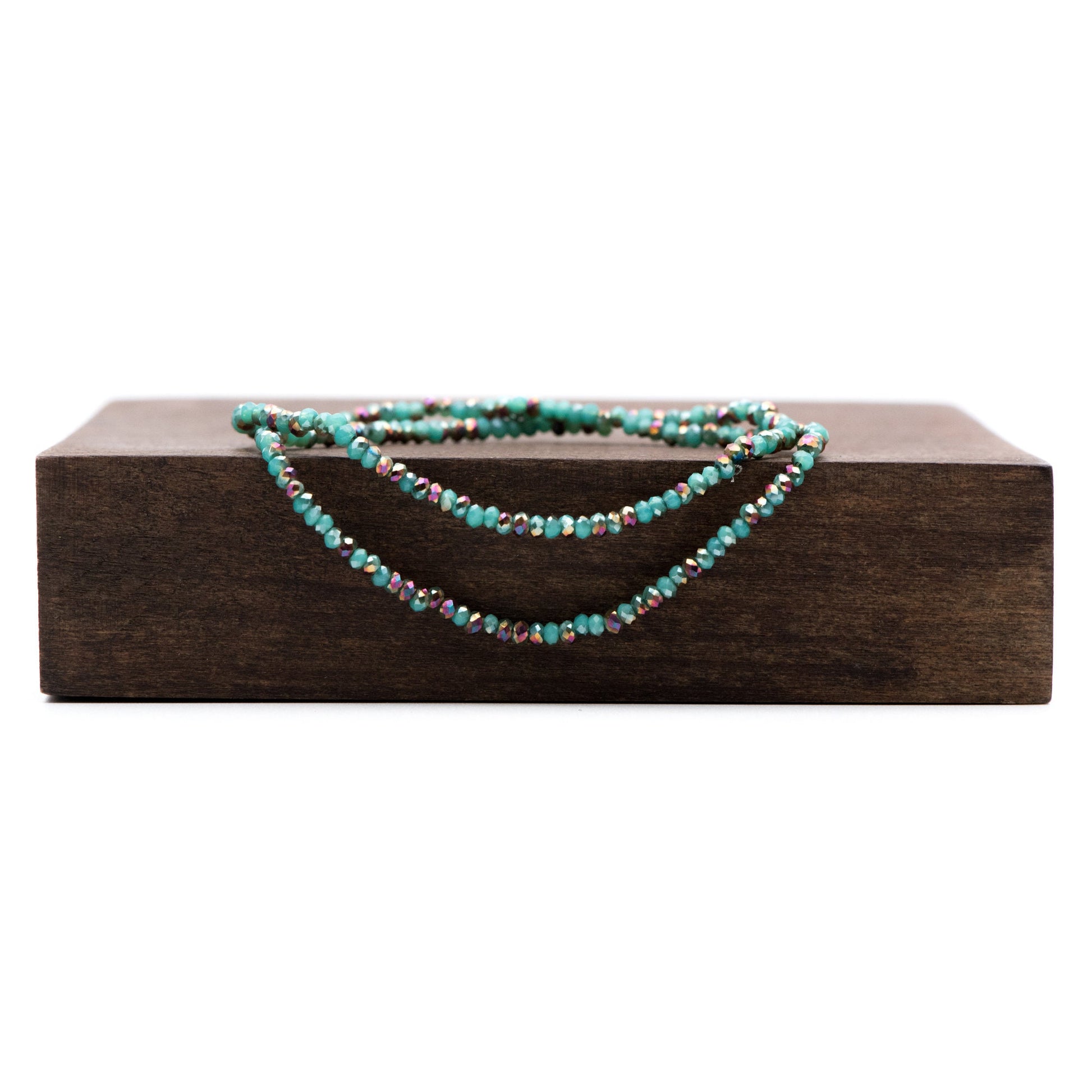 Crystal Faceted Rondelle Beads 2mm, Tiny Size Glass Spacer Beads, Green Half Metal Purple(BZ02-23) / 170 beads