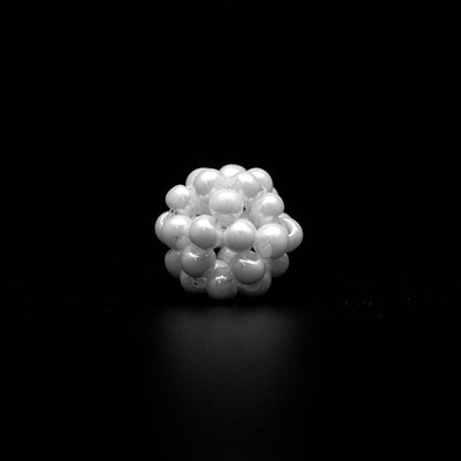 10pcs Japan Miyuki Seed Glass Beadd Cluster 8mm, White Beaded Ball Charm Pendants (RM-44)