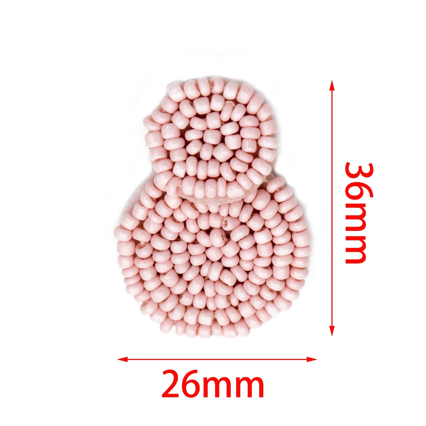4pcs Glass Seed Beads Round Pendants 36mm, Flat Back, Beaded Hair Accessories, DIY Earring Components, (FB-052)