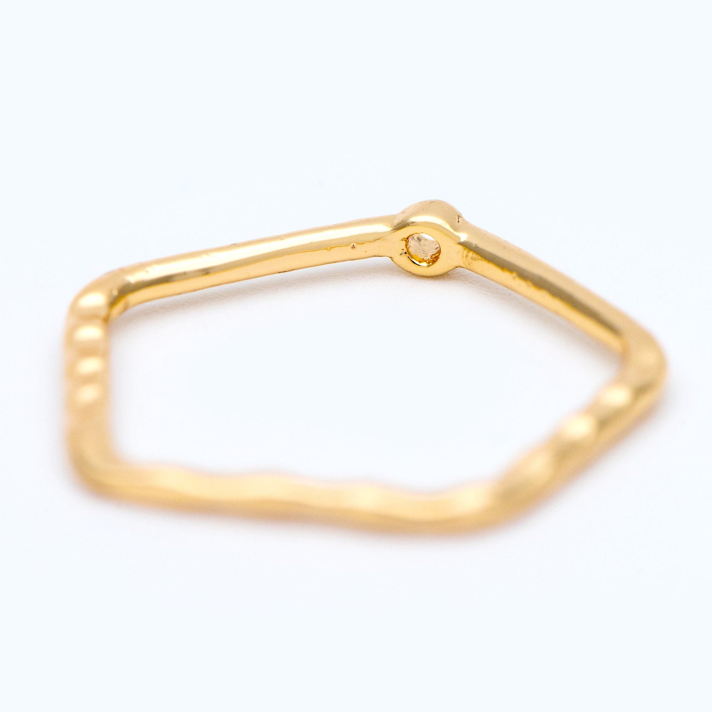 10pcs Gold Irregular Hoop Charms, Gold plated Brass Geometic Circle Pendants 23mm (GB-2750-D)