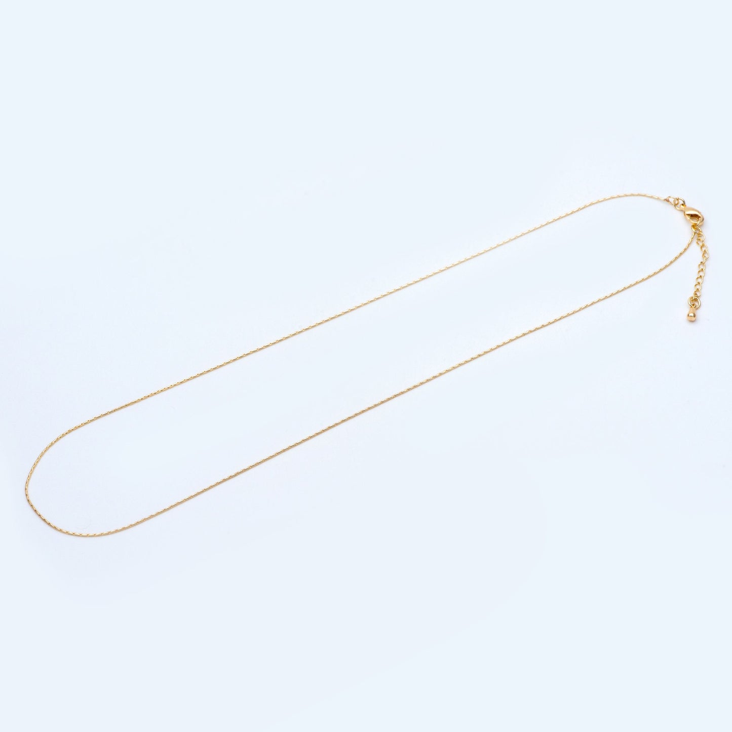 Gold/ Rhodium plated Brass Dainty Chains 0.8mm, 18 Inch Finished Necklace with 4cm Extender Chain, Ready to Wear (#LK-308)