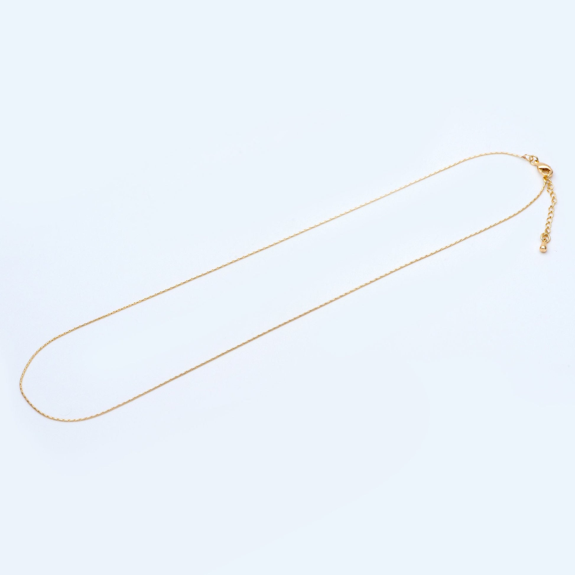Gold/ Rhodium plated Brass Dainty Chains 0.8mm, 18 Inch Finished Necklace with 4cm Extender Chain, Ready to Wear (#LK-308)