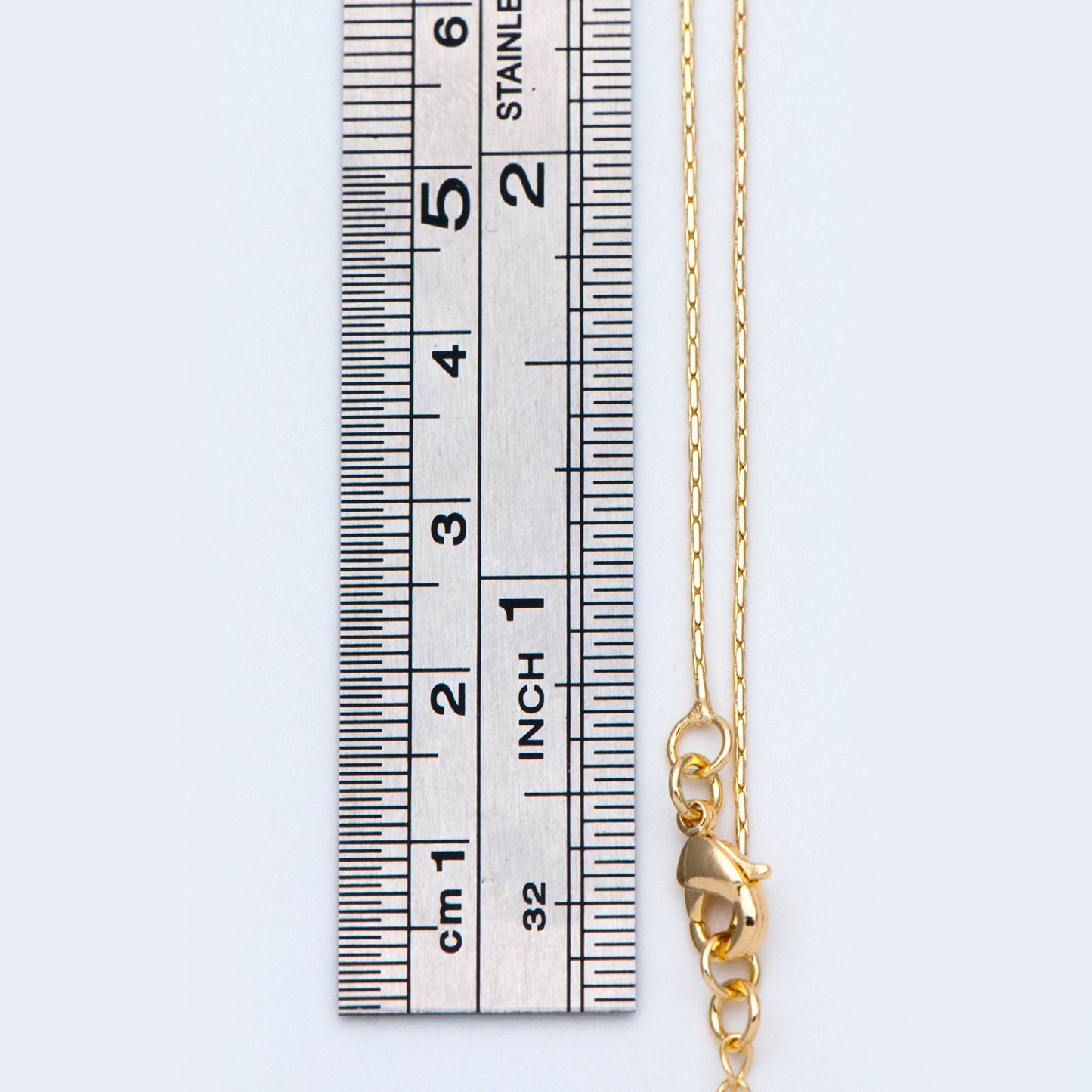 Gold/ Rhodium plated Brass Dainty Chains 0.8mm, 18 Inch Finished Necklace with 4cm Extender Chain, Ready to Wear (#LK-308)