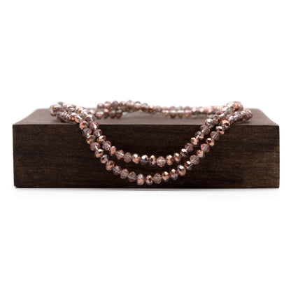 145pcs Crystal Glass Faceted Rondelle Glass Beads 3x4mm, clear half copper (BZ04-178)