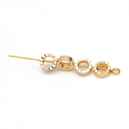 20pcs Gold plated Brass Ring Charms 6mm, Geometric Round Hoop with 2 Holes, Circle Connector Pendants (GB-816-1)