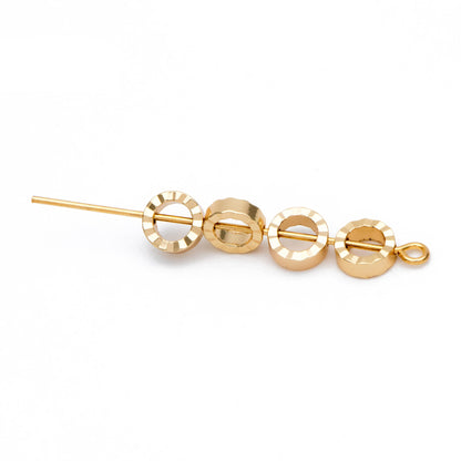 20pcs Gold plated Brass Ring Charms 6mm, Geometric Round Hoop with 2 Holes, Circle Connector Pendants (GB-816-1)