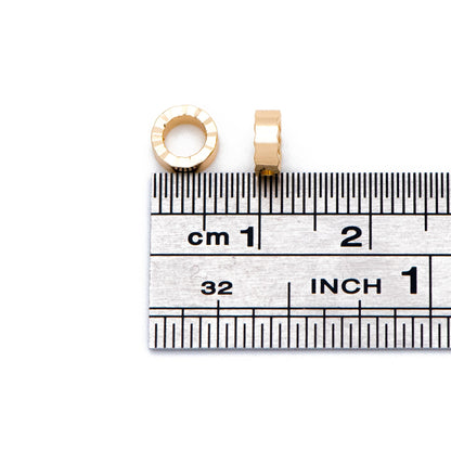 20pcs Gold plated Brass Ring Charms 6mm, Geometric Round Hoop with 2 Holes, Circle Connector Pendants (GB-816-1)