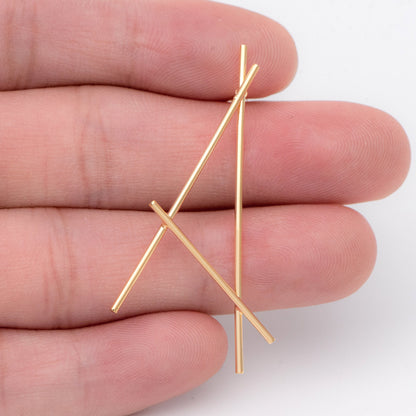 10pcs Gold plated Brass Earring Studs, Unique Geometric Earring Wire Components (GB-900)