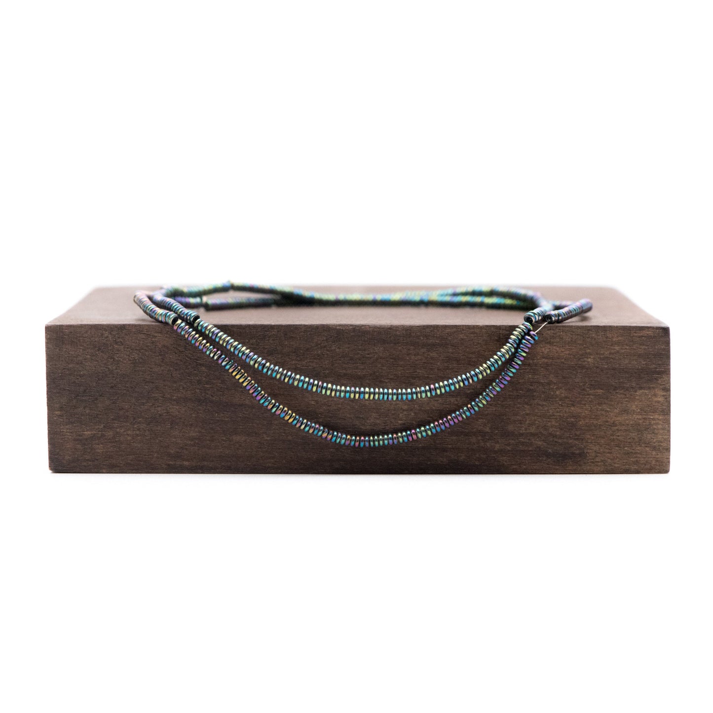 500pcs Hematite Seed Beads, Delicate Rondelle Spacer Beads 2x1mm, Metal Color Blue Green (#V6093-4)