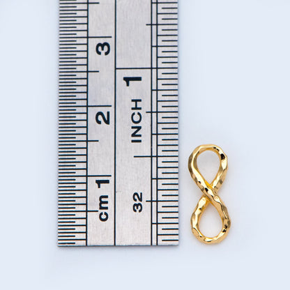 10pcs Gold Figure 8 Connectors 14x6mm, 18K Gold plated Brass, Infinity Charm Pendants (GB-2750-B)