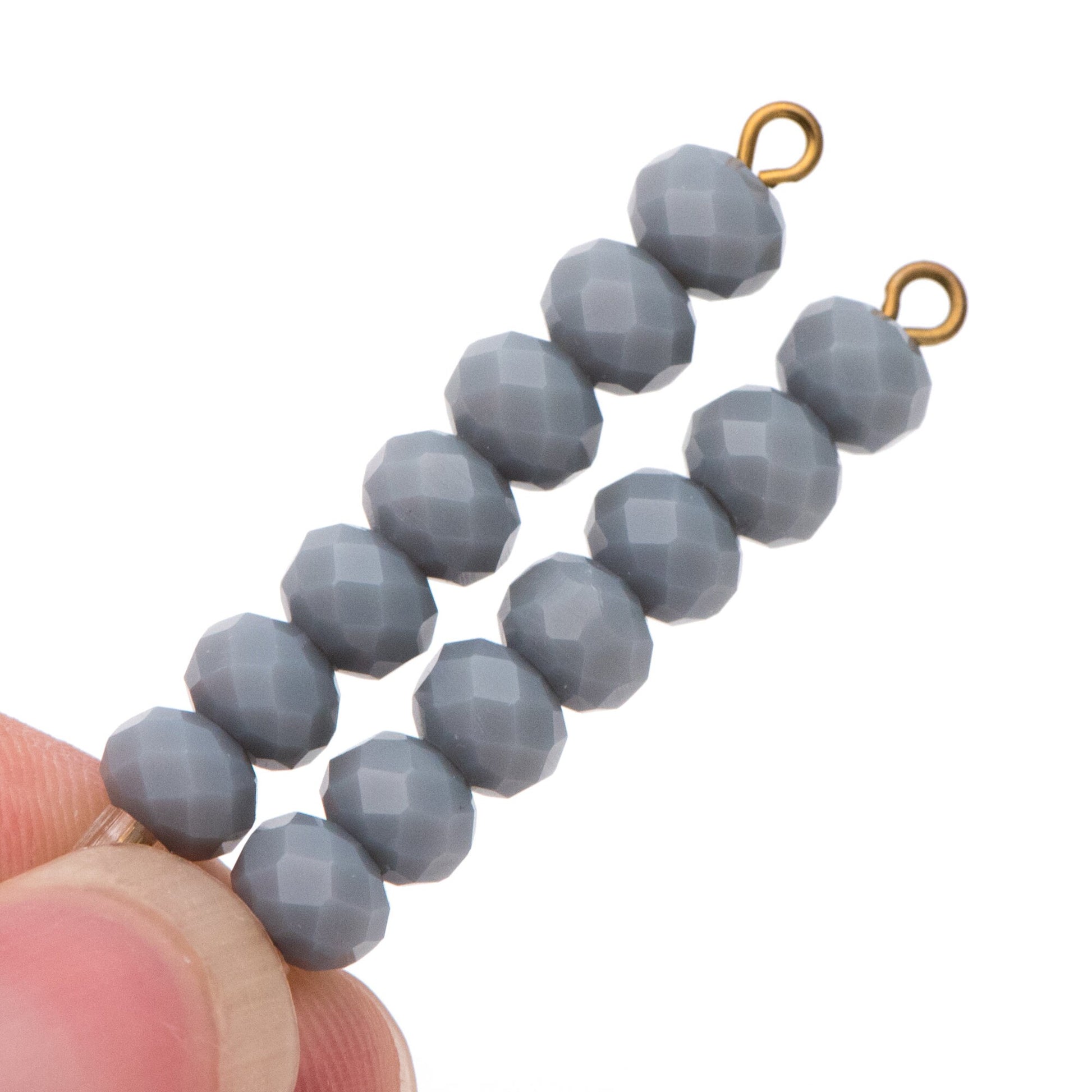 Rondelle Crystal Glass Faceted Beads 4x6mm, Grey-(BZ06-163)/ 95pcs