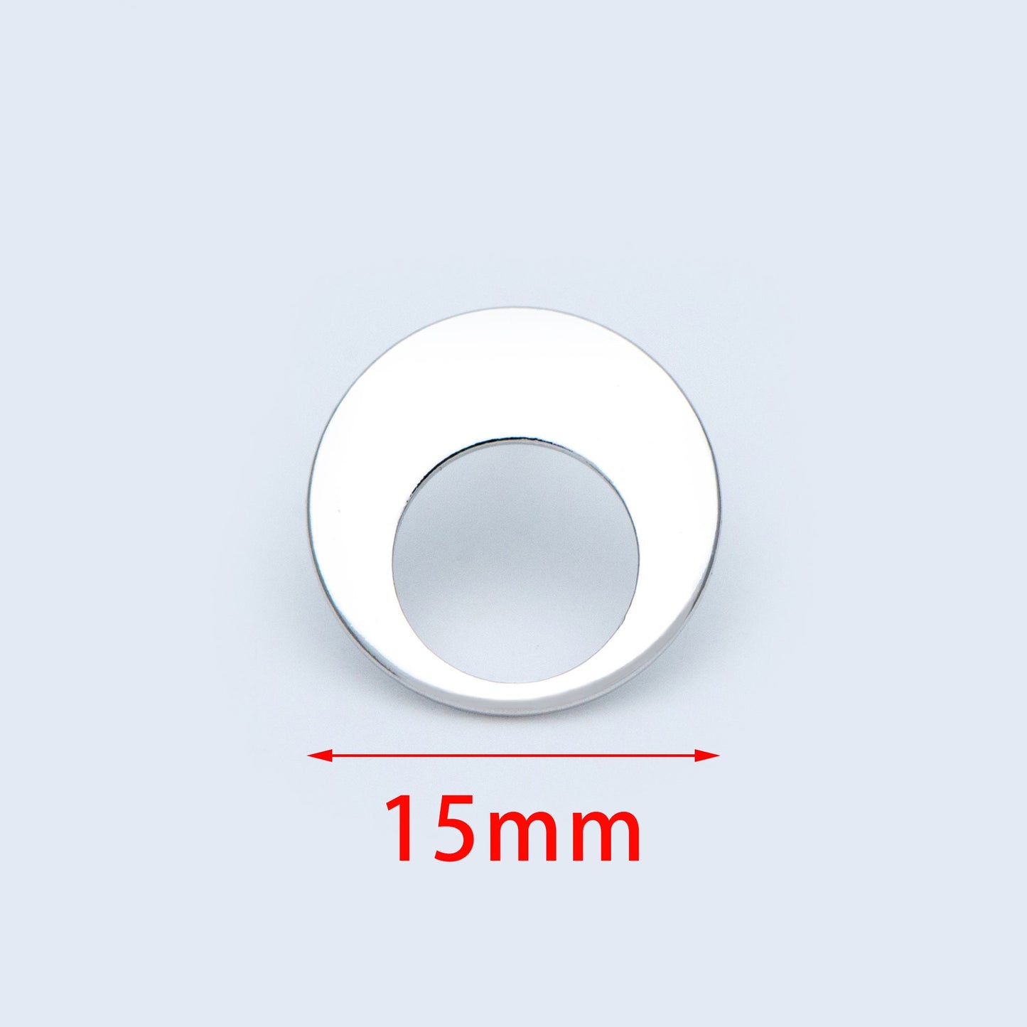 10pcs Silver tone Round Circle Ear Posts 15mm, Rhodium plated Brass, Geometric Loop Stud Earrings (GB-965)