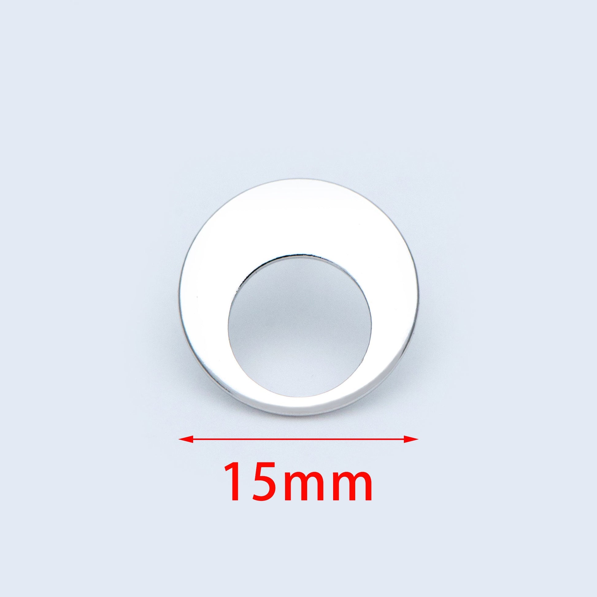 10pcs Silver tone Round Circle Ear Posts 15mm, Rhodium plated Brass, Geometric Loop Stud Earrings (GB-965)