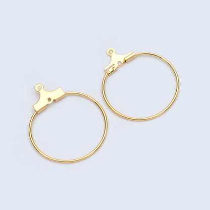 10pcs Gold plated Brass Circle Pendants 22mm, Can Open to Add Beads (GB-977)