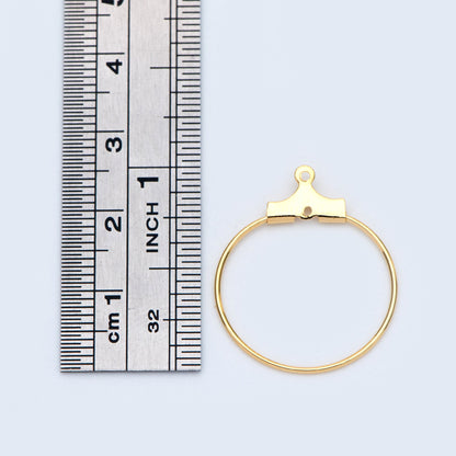10pcs Gold plated Brass Circle Pendants 22mm, Can Open to Add Beads (GB-977)