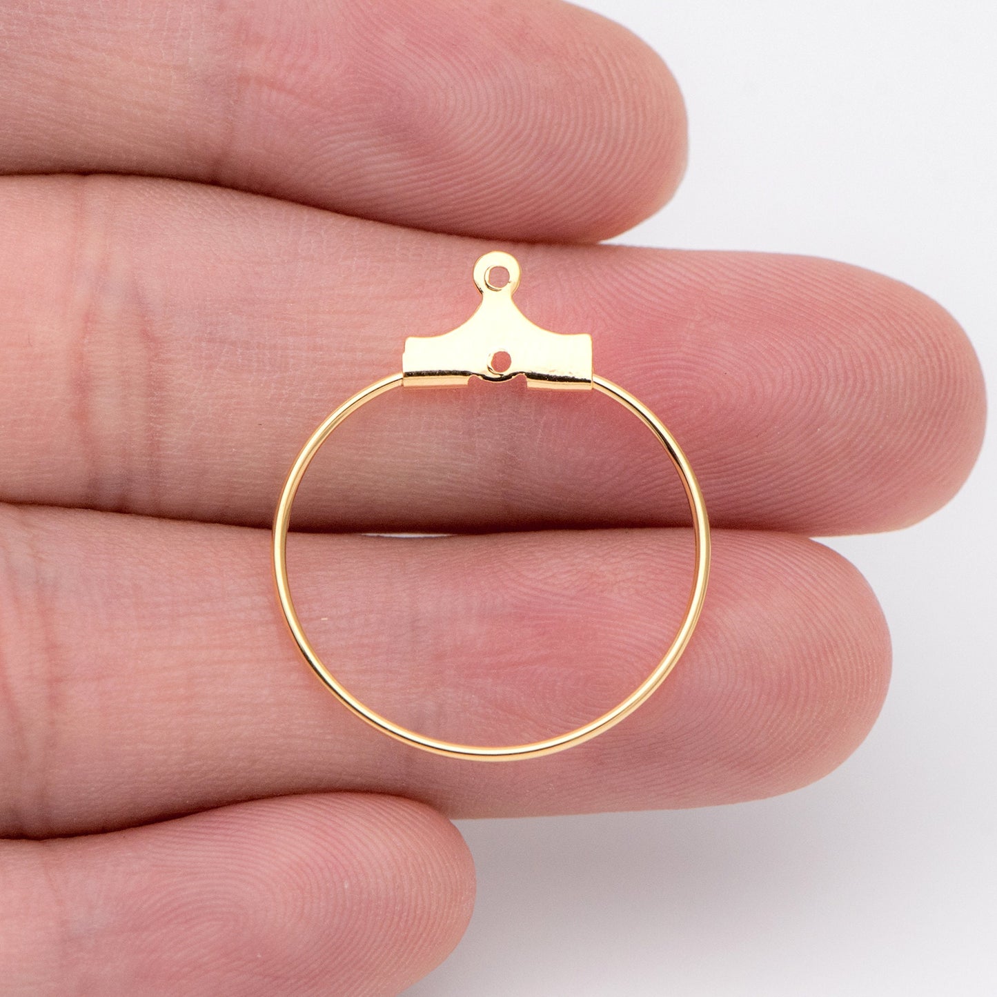 10pcs Gold plated Brass Circle Pendants 22mm, Can Open to Add Beads (GB-977)