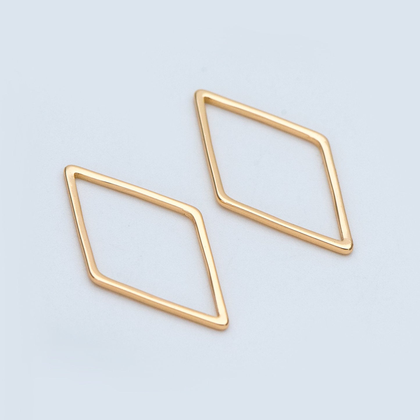 10pcs Rhombus Link Charms 16x9mm, Gold/ Silver tone Geometric Hoops, Rhombus Connector Pendants (GB-2258)