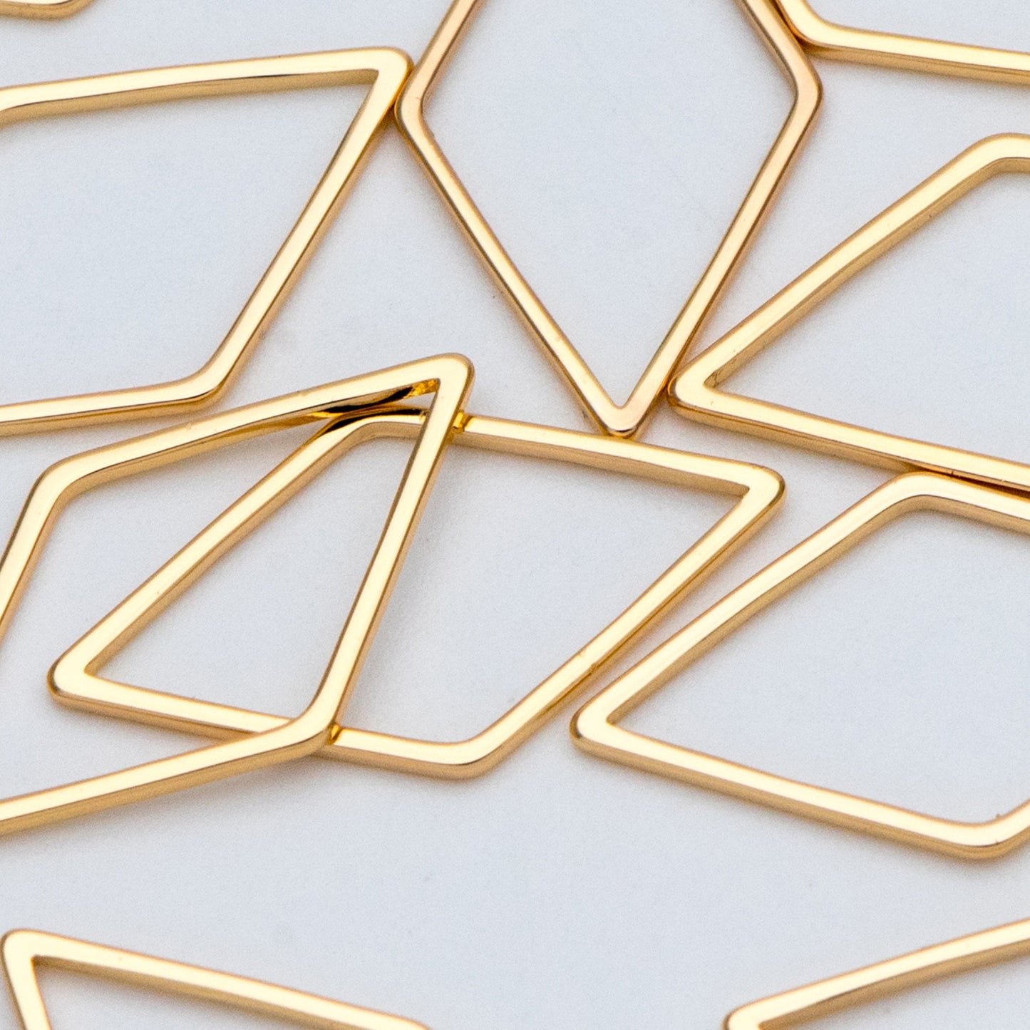 10pcs Rhombus Link Charms 16x9mm, Gold/ Silver tone Geometric Hoops, Rhombus Connector Pendants (GB-2258)