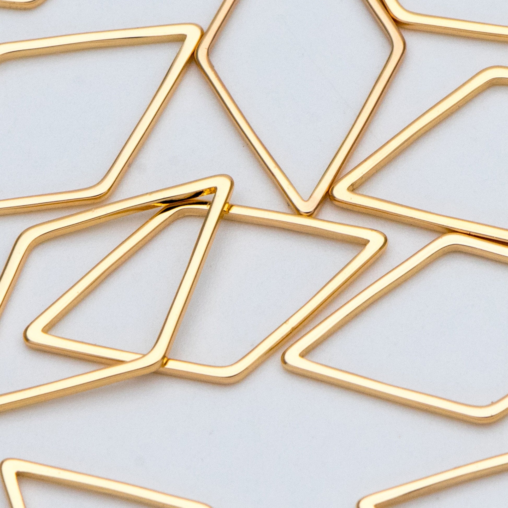 10pcs Rhombus Link Charms 16x9mm, Gold/ Silver tone Geometric Hoops, Rhombus Connector Pendants (GB-2258)