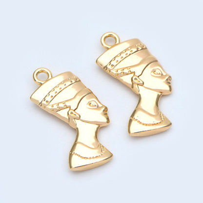 10pcs Nefertiti Charm, Nefertiti Pendant, Queen of Egypt Pendant, Queen Jewelry (GB-994)