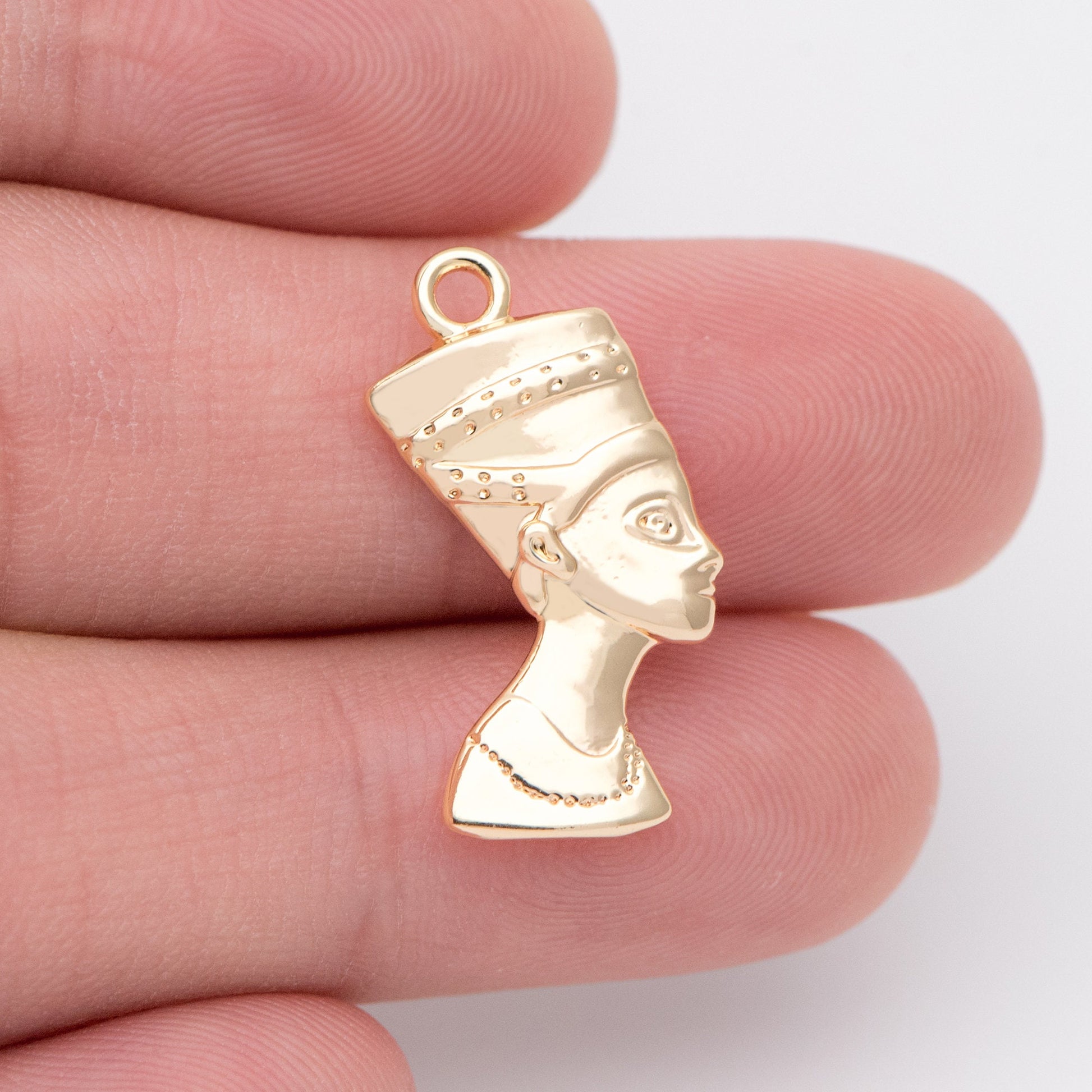 10pcs Nefertiti Charm, Nefertiti Pendant, Queen of Egypt Pendant, Queen Jewelry (GB-994)