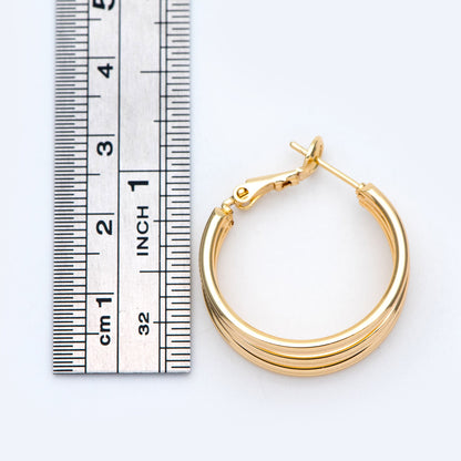 4pcs Gold Round Leverback Ear Hooks 25/30mm, 18K Gold plated Brass, Earring Hoop Components (GB-906)