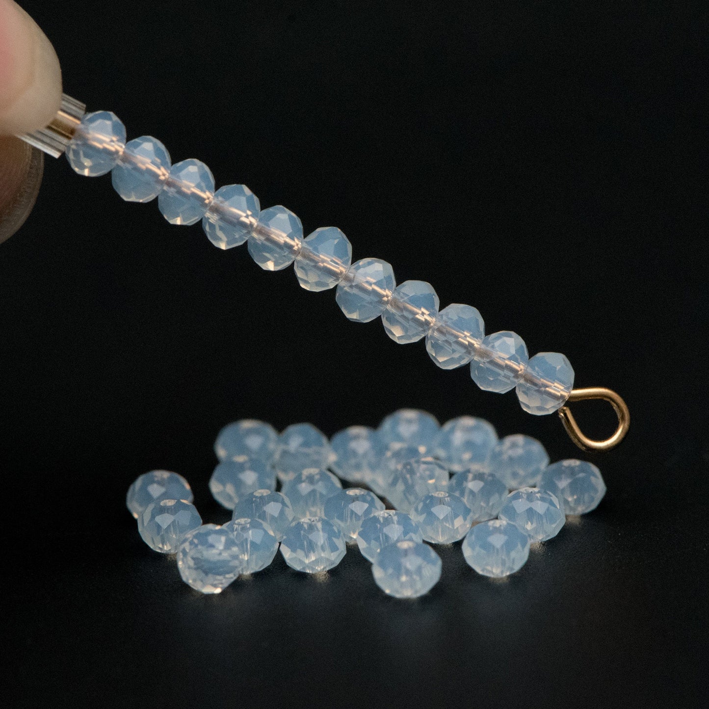 Crystal Glass Rondelle Faceted beads 2x3mm Opal -BZ03-03/ 125pcs