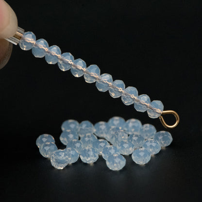 Crystal Glass Rondelle Faceted beads 2x3mm Opal -BZ03-03/ 125pcs