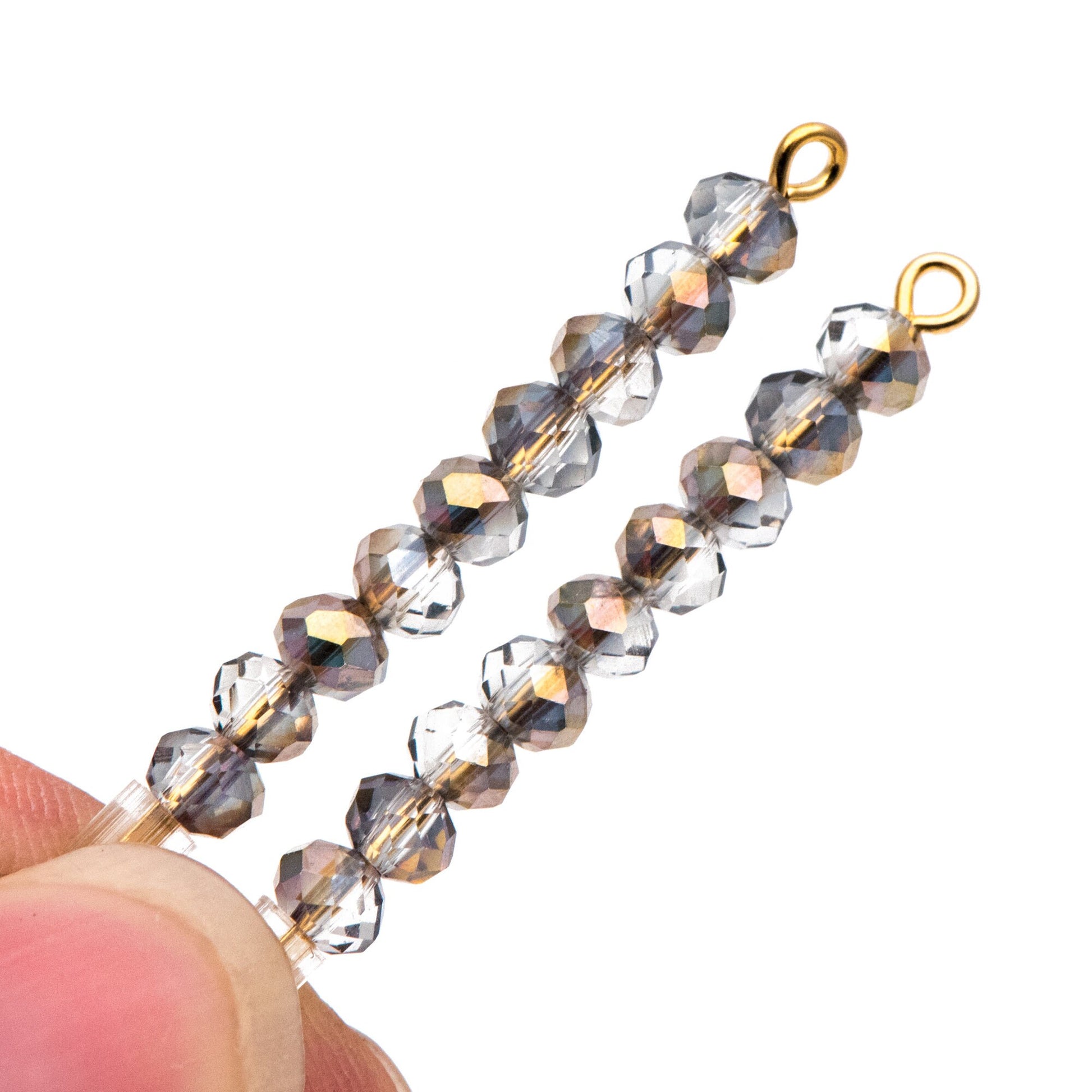 Rondelle Faceted Crystal Glass Beads Rose Gold 3x4mm -BZ04-87 / 145Pcs