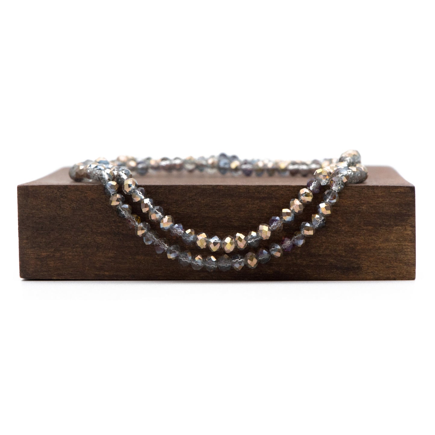 Rondelle Faceted Crystal Glass Beads Rose Gold 3x4mm -BZ04-87 / 145Pcs