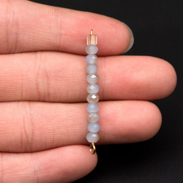 Faceted Rondelle Crystal Glass Beads Lavender Champagne 3x4mm- BZ04-97/ 145pcs