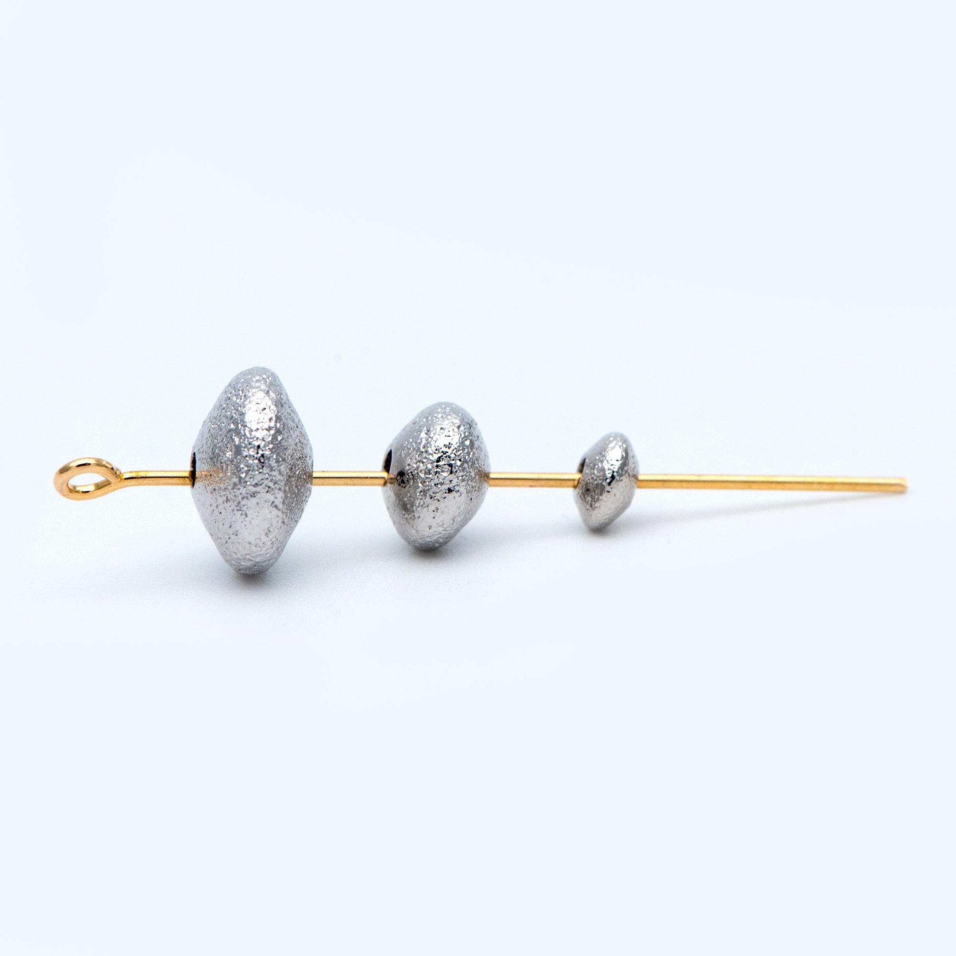 20pcs Silver tone Rondelle Beads, Rhodium plated Brass Spacers 5/ 7/ 10mm (GB-916)