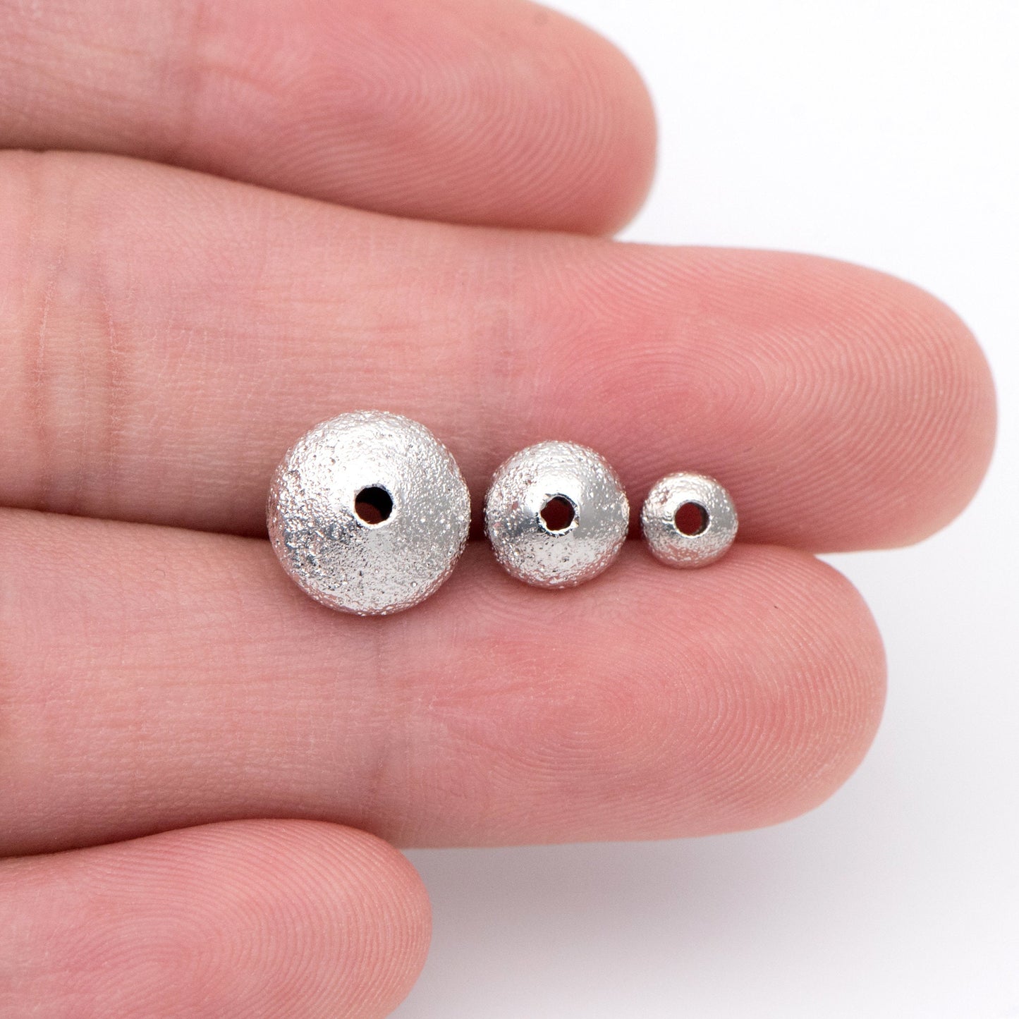 20pcs Silver tone Rondelle Beads, Rhodium plated Brass Spacers 5/ 7/ 10mm (GB-916)