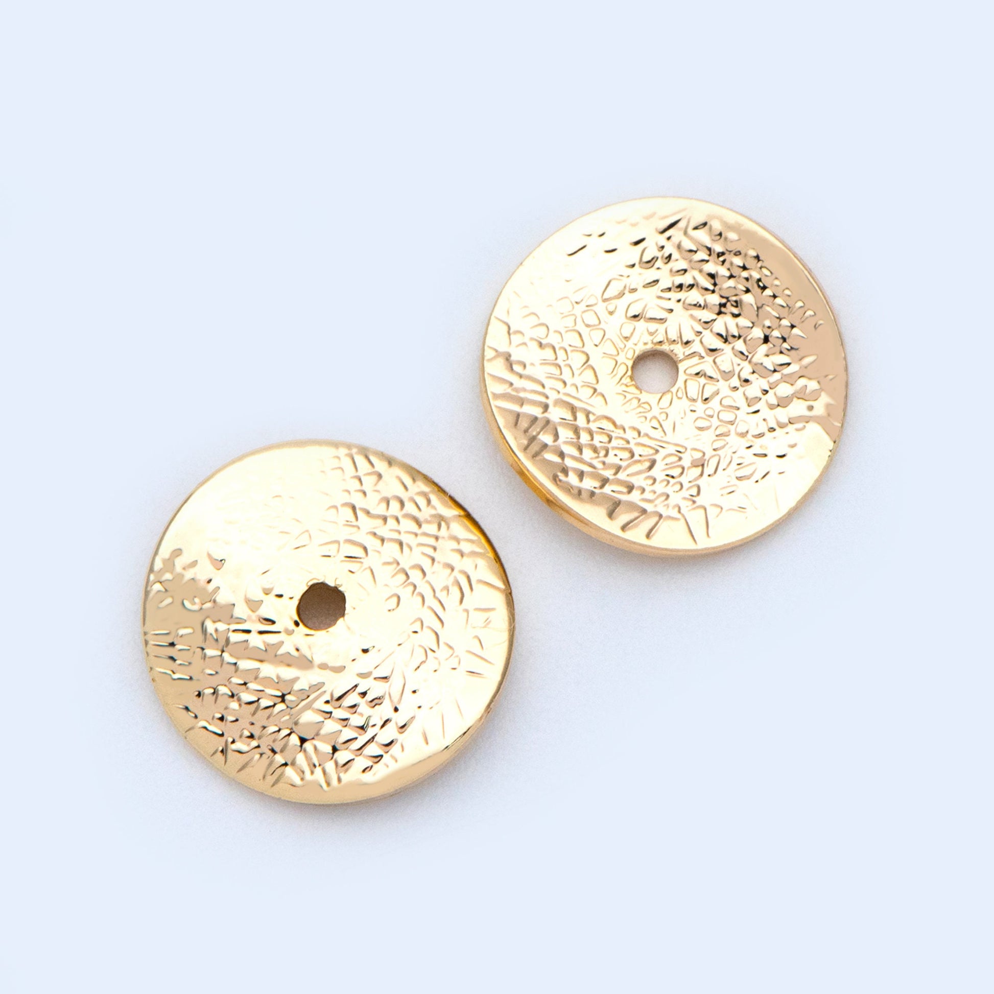 10pcs Gold Disc Spacer Beads 11mm, 18K Gold plated Brass, Round Coin Disk Spacer (GB-1049)