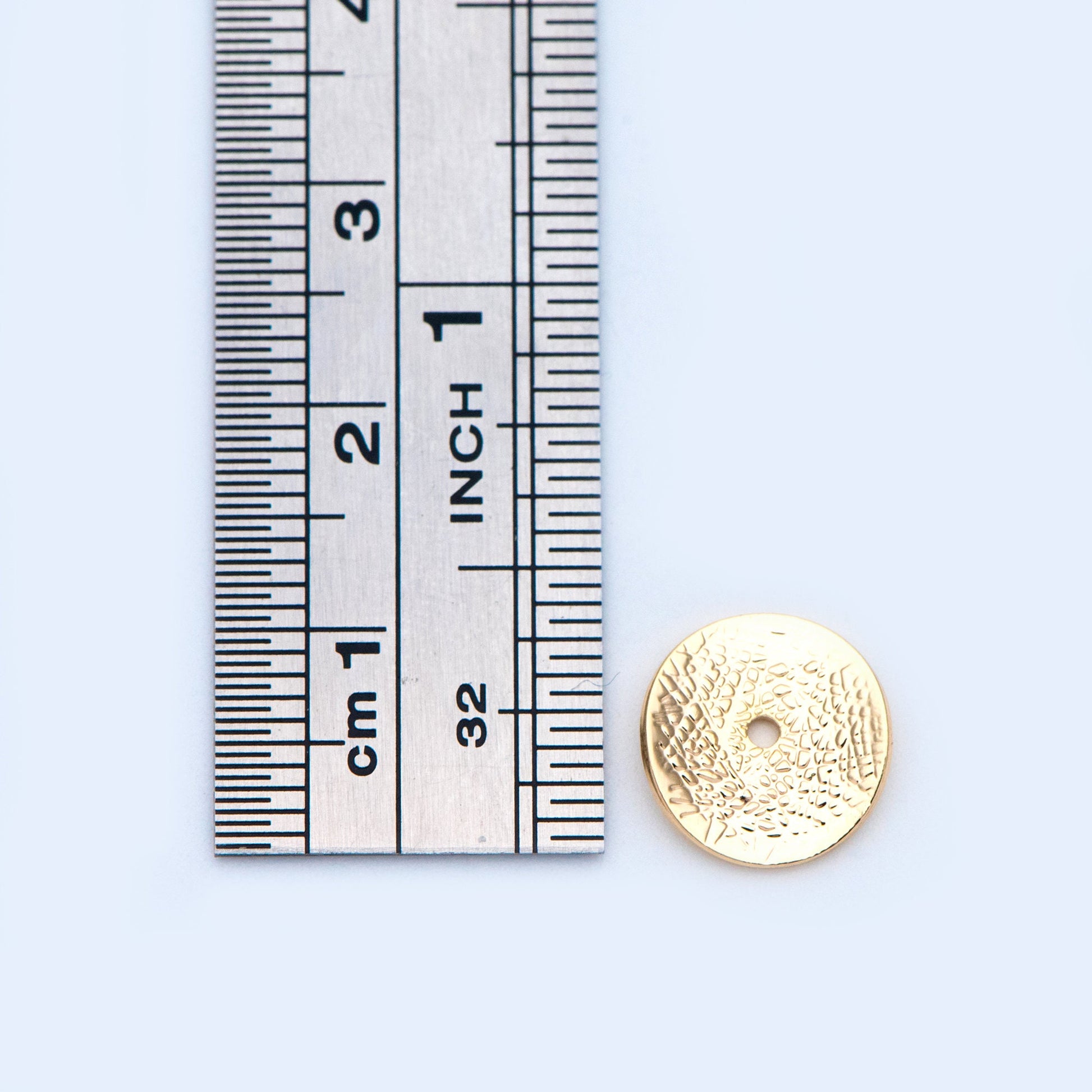 10pcs Gold Disc Spacer Beads 11mm, 18K Gold plated Brass, Round Coin Disk Spacer (GB-1049)