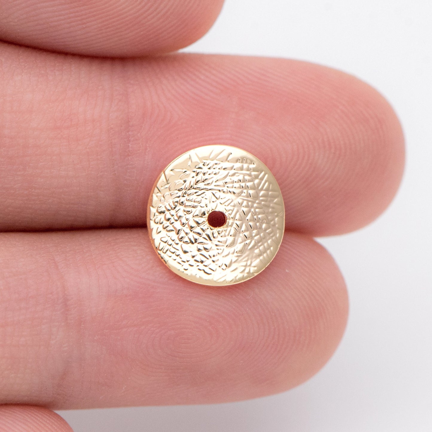 10pcs Gold Disc Spacer Beads 11mm, 18K Gold plated Brass, Round Coin Disk Spacer (GB-1049)