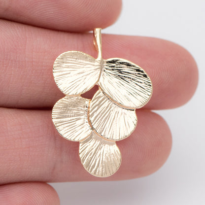 10pcs Gold plated Brass Leaf Charms, Leaf Pendants Connector 29x19mm (GB-4391-H)